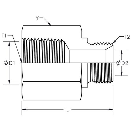 World Wide Fittings Female Pipe to Male Metric Straight Thread Adapter 7045X06X14